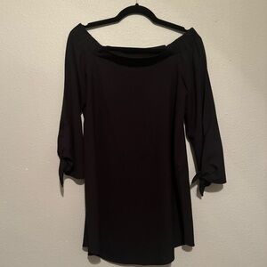 Off the shoulder black dress